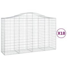 Vidaxl Oblúkové gabionové koše 18 ks 200x50x120/140 cm pozink. železo