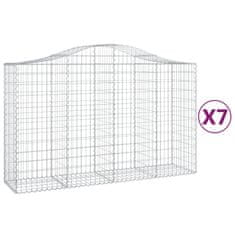 Vidaxl Oblúkové gabionové koše 7 ks 200x50x120/140 cm pozink. železo