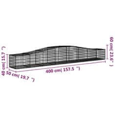 Vidaxl Oblúkový gabionový kôš 9 ks 400x50x40/60 cm pozinkované železo