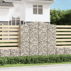 Vidaxl Oblúkový gabionový kôš 4 ks 200x50x200/220cm pozinkované železo