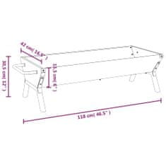 Vidaxl Podnos na grilovanie strieborný 118x42x31 cm nehrdzavejúca oceľ