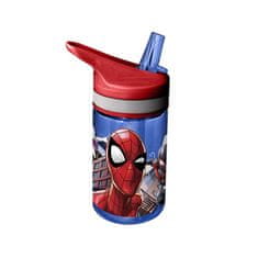 KIDS LICENSING Plastová fľaša s výsuvnou slamkou SPIDERMAN, 400ml, SP16031