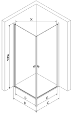 Mexen Pretoria sprchový kút duo 80x70 cm, chrómový profil, 6mm číre sklo, 852-080-070-02-00