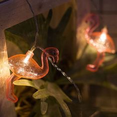 Polux Solárne záhradné svietidlo LED Girlanda DEKORATÍVNA 10 růžových plameňáků LED světelný řetěz 3,8m 6500K Studená biela