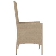 Petromila vidaXL Záhradné stoličky s podložkami 4 ks, polyratan, béžové