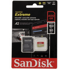 SanDisk Extreme micro SDXC 400 GB 160 MB/s A2 C10 V30 UHS-I U3, adaptér, NÁHRADA 121588