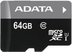 A-Data Adata/micro SD/64 GB/50 MBps/UHS-I U1 / Class 10/+ Adaptér