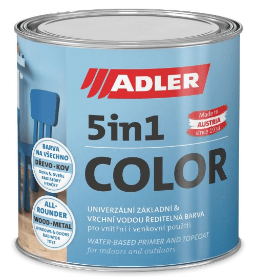 Adler Česko 5in1 COLOR - Univerzálna vodou riediteľná farba RAL 1021 - horčičná žltá 0,75 L