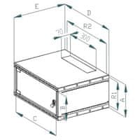 Triton 19"rozvádzač jednodielny 12U/400mm FLAT-PACK skl.dv.