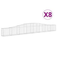 Vidaxl Oblúkový gabionový kôš 8 ks 400x30x40/60 cm pozinkované železo