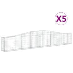 Vidaxl Oblúkový gabionový kôš 5 ks 400x30x60/80 cm pozinkované železo