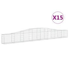 Vidaxl Oblúkový gabionový kôš 15 ks 400x30x40/60 cm pozinkované železo