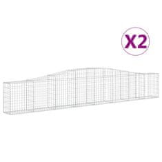 Vidaxl Oblúkový gabionový kôš 2 ks 400x30x60/80 cm pozinkované železo