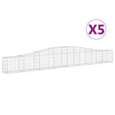 Vidaxl Oblúkový gabionový kôš 5 ks 400x30x40/60 cm pozinkované železo