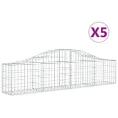 Vidaxl Oblúkový gabionový kôš 5 ks 200x30x40/60 cm pozinkované železo