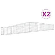 Vidaxl Oblúkový gabionový kôš 2 ks 400x30x40/60 cm pozinkované železo