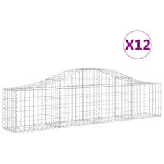 Vidaxl Oblúkový gabionový kôš 12 ks 200x30x40/60 cm pozinkované železo