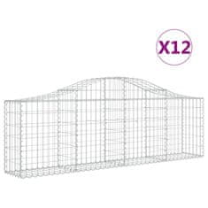 Vidaxl Oblúkový gabionový kôš 12 ks 200x30x60/80 cm pozinkované železo