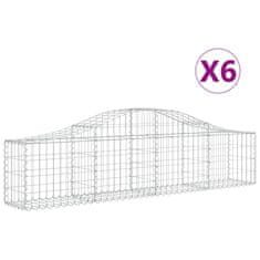 Vidaxl Oblúkový gabionový kôš 6 ks 200x30x40/60 cm pozinkované železo