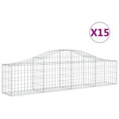 Vidaxl Oblúkový gabionový kôš 15 ks 200x30x40/60 cm pozinkované železo