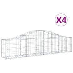 Vidaxl Oblúkový gabionový kôš 4 ks 200x30x40/60 cm pozinkované železo