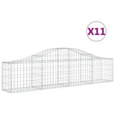 Vidaxl Oblúkový gabionový kôš 11 ks 200x30x40/60 cm pozinkované železo