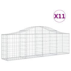 Vidaxl Oblúkový gabionový kôš 11 ks 200x30x60/80 cm pozinkované železo