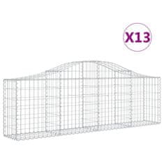 Vidaxl Oblúkový gabionový kôš 13 ks 200x30x60/80 cm pozinkované železo