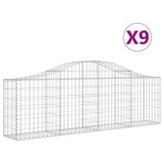 Vidaxl Oblúkový gabionový kôš 9 ks 200x30x60/80 cm pozinkované železo