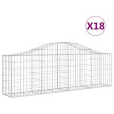 Vidaxl Oblúkový gabionový kôš 18 ks 200x30x60/80 cm pozinkované železo