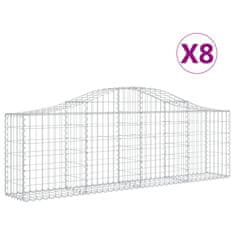 Vidaxl Oblúkový gabionový kôš 8 ks 200x30x60/80 cm pozinkované železo