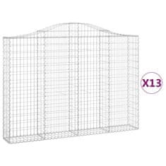 Vidaxl Oblúkové gabionové koše 13 ks 200x30x140/160 cm pozink. železo