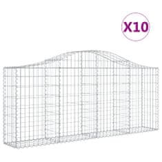 Vidaxl Oblúkové gabionové koše 10ks 200x30x80/100cm pozinkované železo