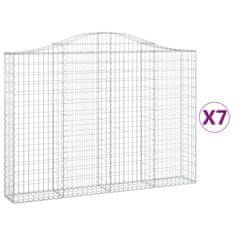 Vidaxl Oblúkové gabionové koše 7 ks 200x30x140/160 cm pozink. železo