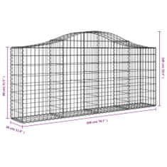 Petromila vidaXL Oblúkové gabionové koše 9 ks 200x30x80/100cm pozinkované železo