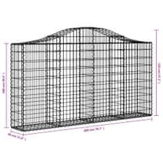 Vidaxl Oblúkové gabiónové koše 50 ks 200x30x100/120cm pozinkov. železo