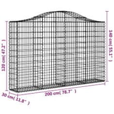 Petromila vidaXL Oblúkové gabiónové koše 18 ks 200x30x120/140cm pozinkov. železo