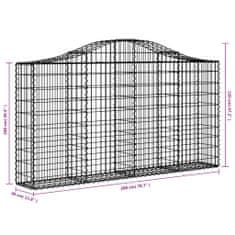 Petromila vidaXL Oblúkové gabiónové koše 4ks 200x30x100/120cm pozinkované železo