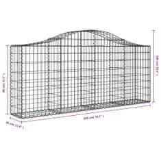 Petromila vidaXL Oblúkové gabionové koše 40ks 200x30x80/100cm pozinkované železo