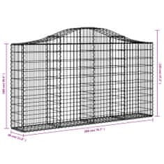 Petromila vidaXL Oblúkové gabiónové koše 15 ks 200x30x100/120cm pozinkov. železo