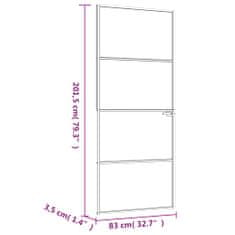 Vidaxl Vnútorné dvere čierne 83x201,5 cm tvrdené sklo a hliník úzke