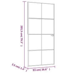 Vidaxl Vnútorné dvere čierne 93x201,5 cm tvrdené sklo a hliník úzke