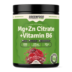 GreenFood Nutrition Performance Mg + ZN Citrate + Vitamín B6 420g - Malina