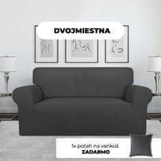 VivoVita Stretch&Sit Sofa – Naťahovací poťah na pohovku - DVOJMIESTNA, sivá