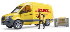 BRUDER 2671 Mercedes Benz Sprinter DHL s vodičom a príslušenstvom - rozbalené