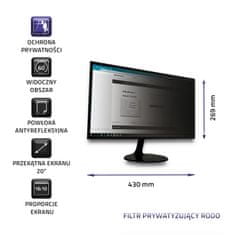 Qoltec Privacy Filter RODO 20" | 16:10