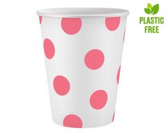 GoDan Papierové poháre s bodkami ružové 250 ml 6ks