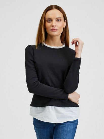 Orsay Černý dámský svetr s košilovou vsadkou