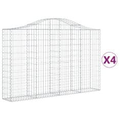 Vidaxl Oblúkové gabionové koše 4 ks 200x30x120/140 cm pozink. železo