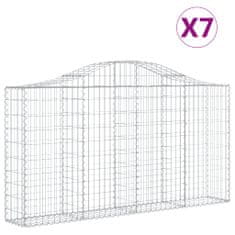 Vidaxl Oblúkové gabiónové koše 7ks 200x30x100/120cm pozinkované železo